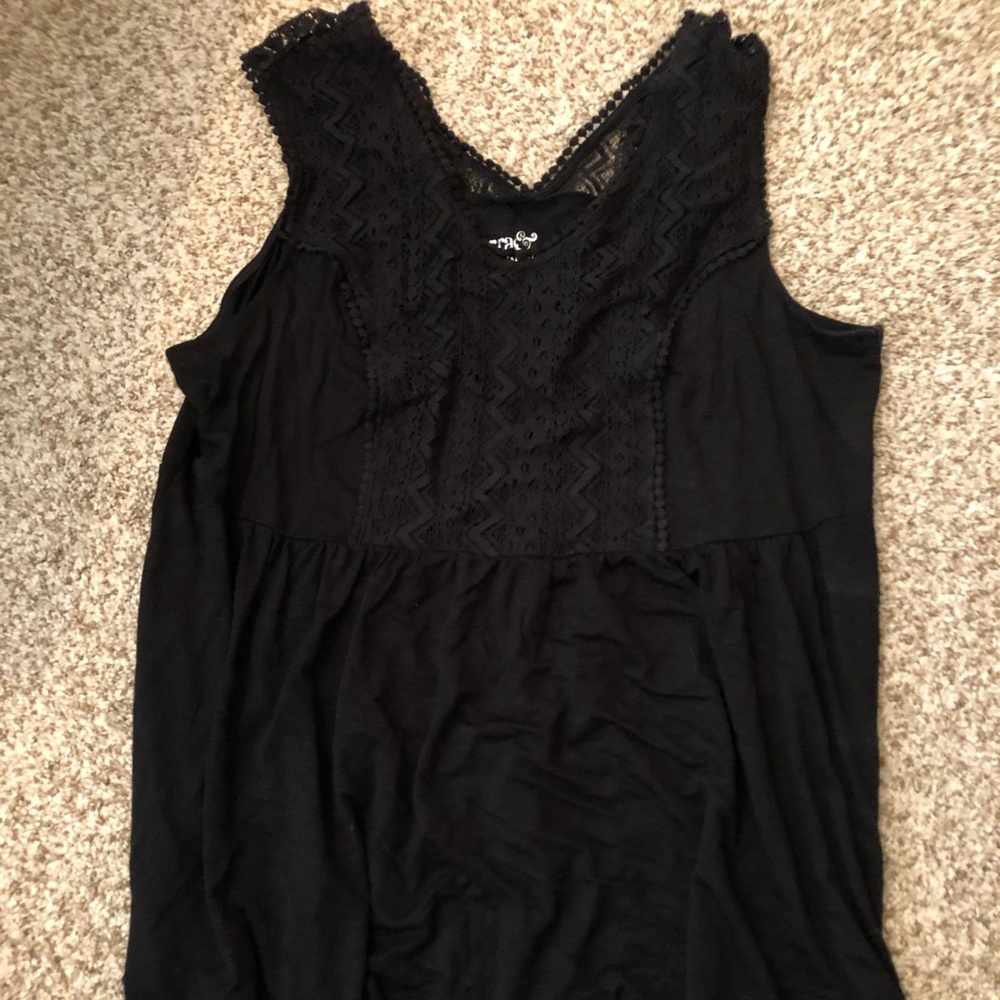 Plus size black tank